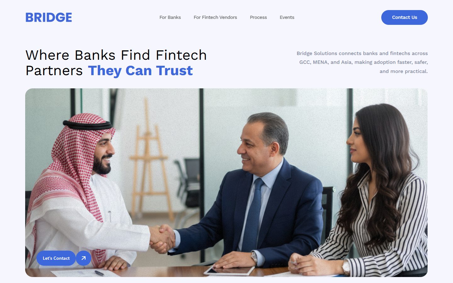 Bridge — Fintech partnerships website design for the GCC